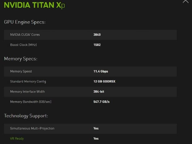 Nvidia Titan XP özellikler