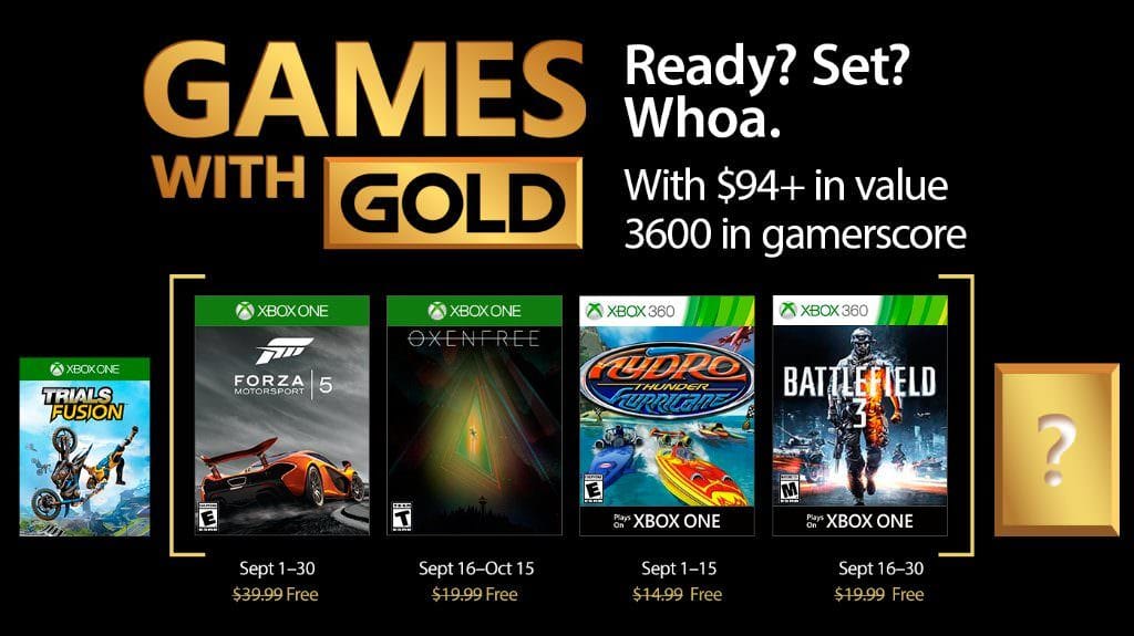Xbox Live Gold'un Eylül