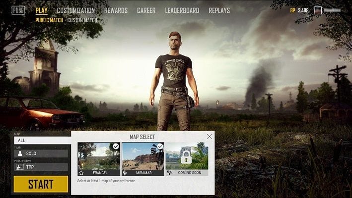 PUBG harita seçme